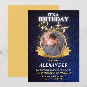 Cartes d'invitation 19ème anniversaire homme Éléga