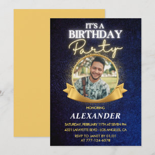 Cartes d'invitation 22e anniversaire Hommes Élégan