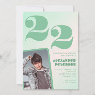 Cartes d'invitation 22ème anniversaire garçon phot