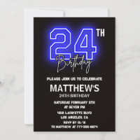 Cartes d'invitation 24ème anniversaire Hommes Spor