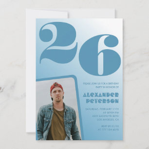 Cartes d'invitation 26ème anniversaire garçon dégr