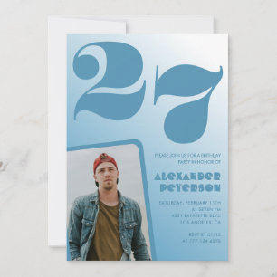 Cartes d'invitation 27ème anniversaire garçon dégr