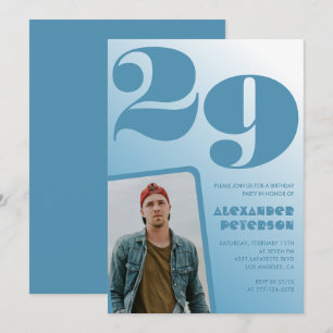 Cartes d'invitation 29e anniversaire garçon dégrad