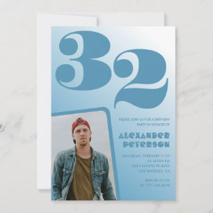 Cartes d'invitation 32e anniversaire garçon dégrad