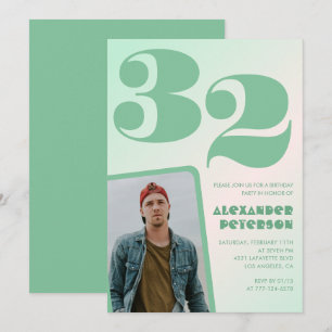 Cartes d'invitation 32ème anniversaire garçon dégr