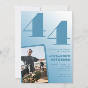 Cartes d'invitation 44e anniversaire homme dégradé