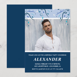 Cartes d'invitation 45e anniversaire Hommes Photo 