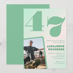 Cartes d'invitation 47e anniversaire garçon dégrad