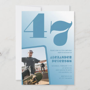 Cartes d'invitation 47e anniversaire homme dégradé