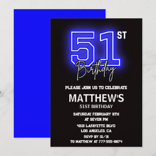 Cartes d'invitation 51e anniversaire Hommes Sport