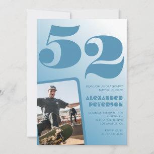 Cartes d'invitation 52ème anniversaire homme dégra