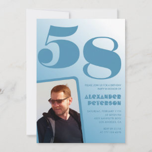 Cartes d'invitation 58ème anniversaire homme dégra