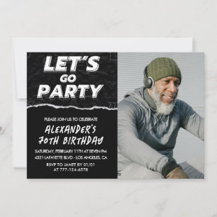 Cartes d'invitation 70 ans homme Photo 
