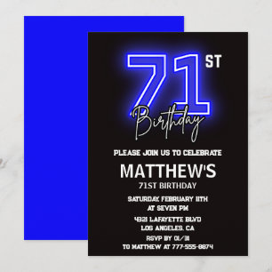 Cartes d'invitation 71e anniversaire Hommes Sport