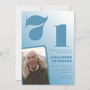 Cartes d'invitation 71ème anniversaire homme dégra