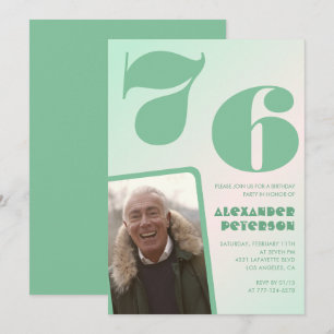 Cartes d'invitation 76e anniversaire homme dégradé
