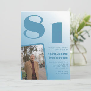 Cartes d'invitation 81e anniversaire homme dégradé