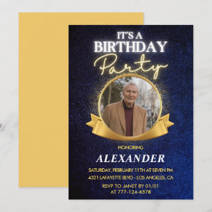 Cartes d'invitation 85e anniversaire hommes Élégan