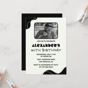 Cartes d'invitation 90e anniversaire noir Hommes S