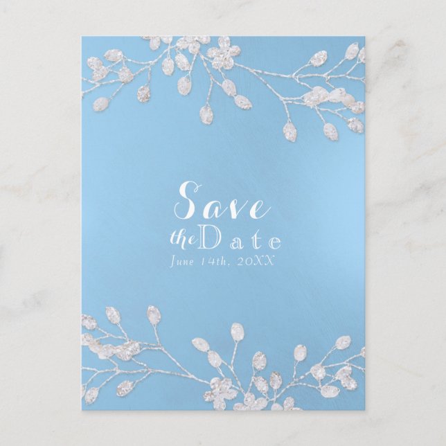 Cartes d'invitation à date de sauvegarde Fleur bla (Devant)