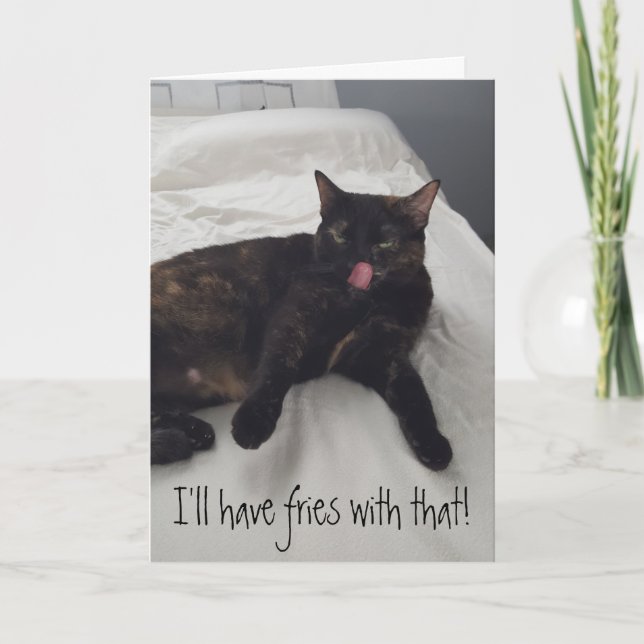 Cartes d'invitation à dîner pour chat écaille de t (Devant)