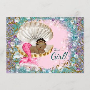 Cartes d'invitation à la baby shower Ethic Sirène