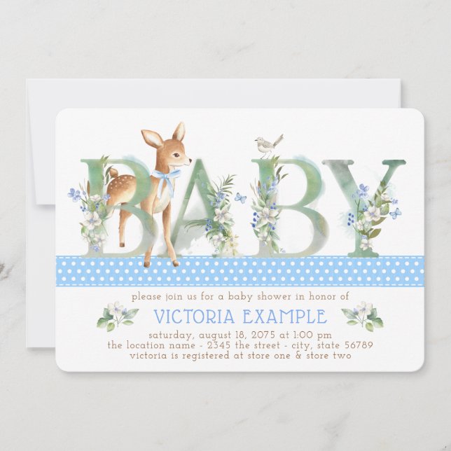 Cartes d'invitation à la baby shower garçon thème  (Devant)