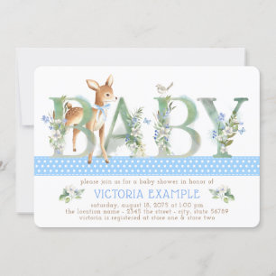 Cartes d'invitation à la baby shower garçon thème