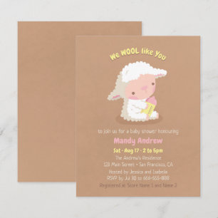 Cartes d'invitation à la baby shower pour un agnea