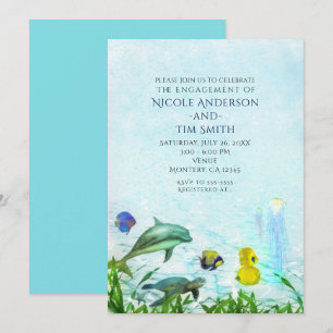 Cartes d'invitation à la fête aquarelle d'animaux 