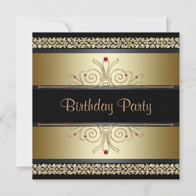 Cartes d'invitation à la fête d'anniversaire de la (Devant)