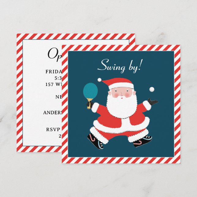 Cartes d'invitation à la fête de Noël (Devant / Derrière)
