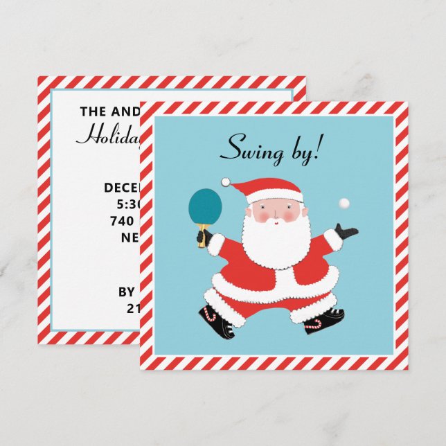 Cartes d'invitation à la fête de Noël (Devant / Derrière)