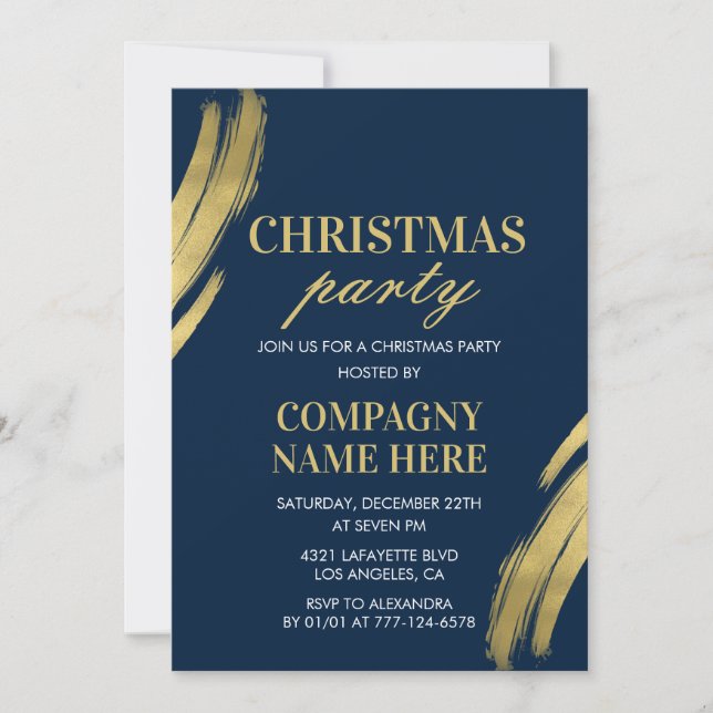 Cartes d'invitation à la fête de Noël de l'entrepr (Devant)