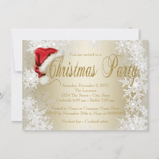 Cartes d'invitation à la fête de Noël de l'entrepr (Devant)
