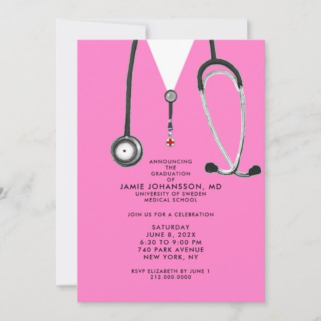 Cartes d'invitation à la fête de remise de diplôme (Devant)