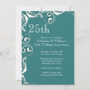 Cartes d'invitation à la fête des 25 ans de mariag