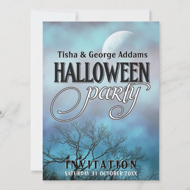 Cartes d'invitation à la fête d'Halloween sous les (Devant)