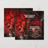 Cartes d'invitation à la fête d'Halloween Zombie H