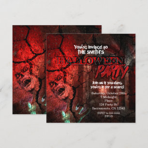 Cartes d'invitation à la fête d'Halloween Zombie H