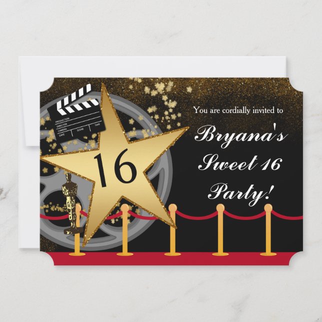 Cartes d'invitation à la soirée sur tapis rouge de (Devant)