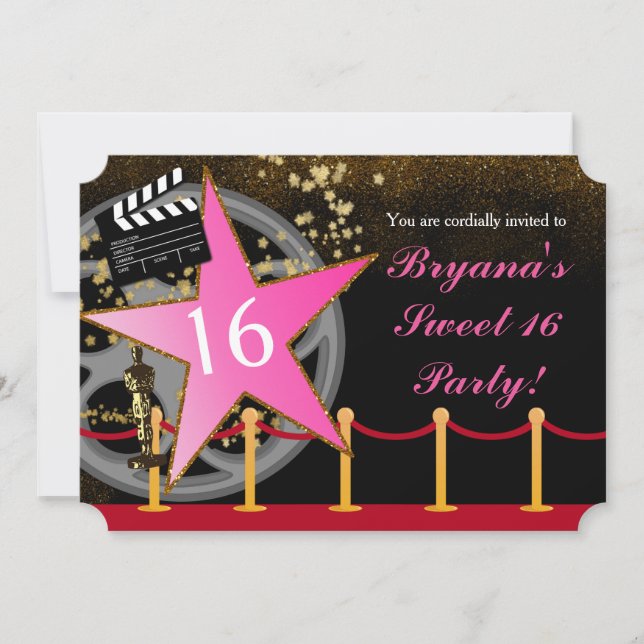 Cartes d'invitation à la soirée sur tapis rouge Pi (Devant)