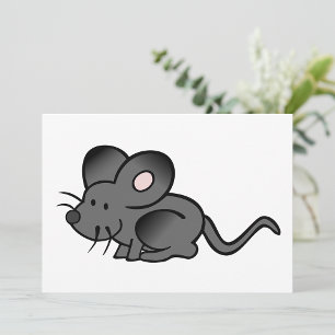 Cartes d'invitation à la souris de dessin animé