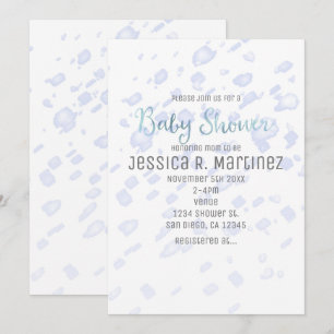 Cartes d'invitation à l'aquarelle Pluie Bleue pour