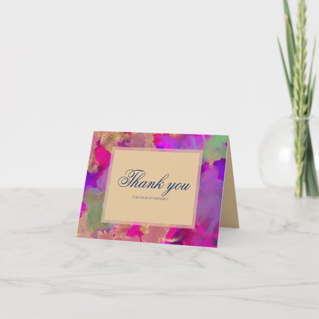 Cartes d'invitation à l'encre marbrée rose, violet (Devant)