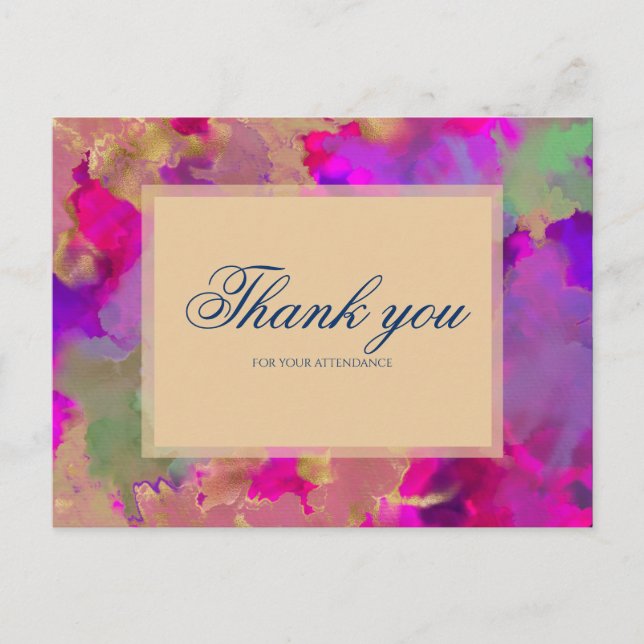 Cartes d'invitation à l'encre marbrée rose, violet (Devant)