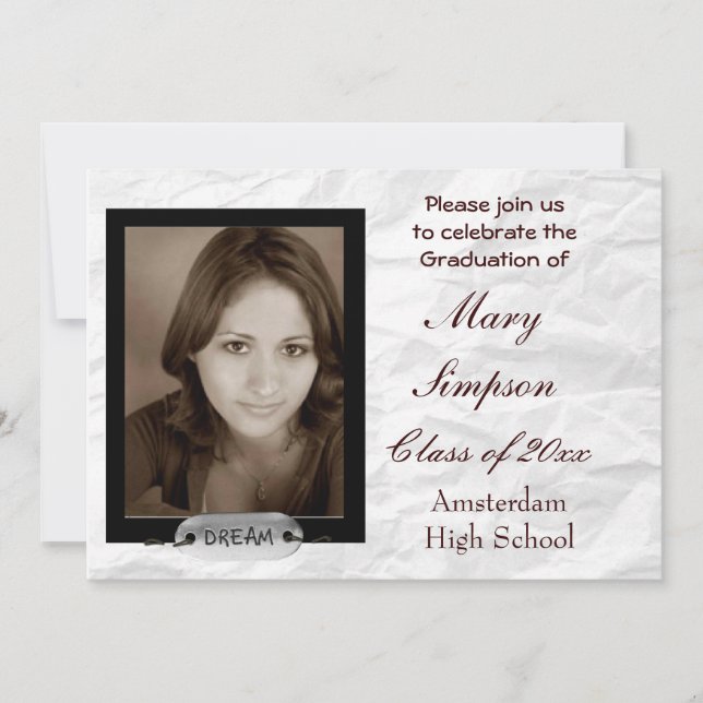Cartes d'invitation à l'obtention d'un diplôme (Devant)