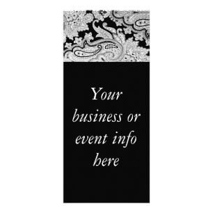 Cartes d'invitation à motif paisley noir et blanc