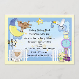 Cartes d'invitation à une baby shower sur le thème