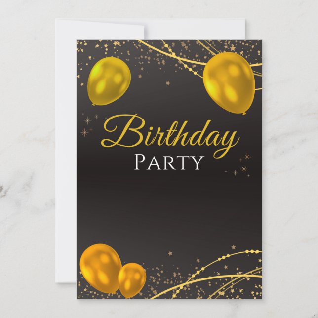 Cartes d'invitation à une fête d'anniversaire (Devant)